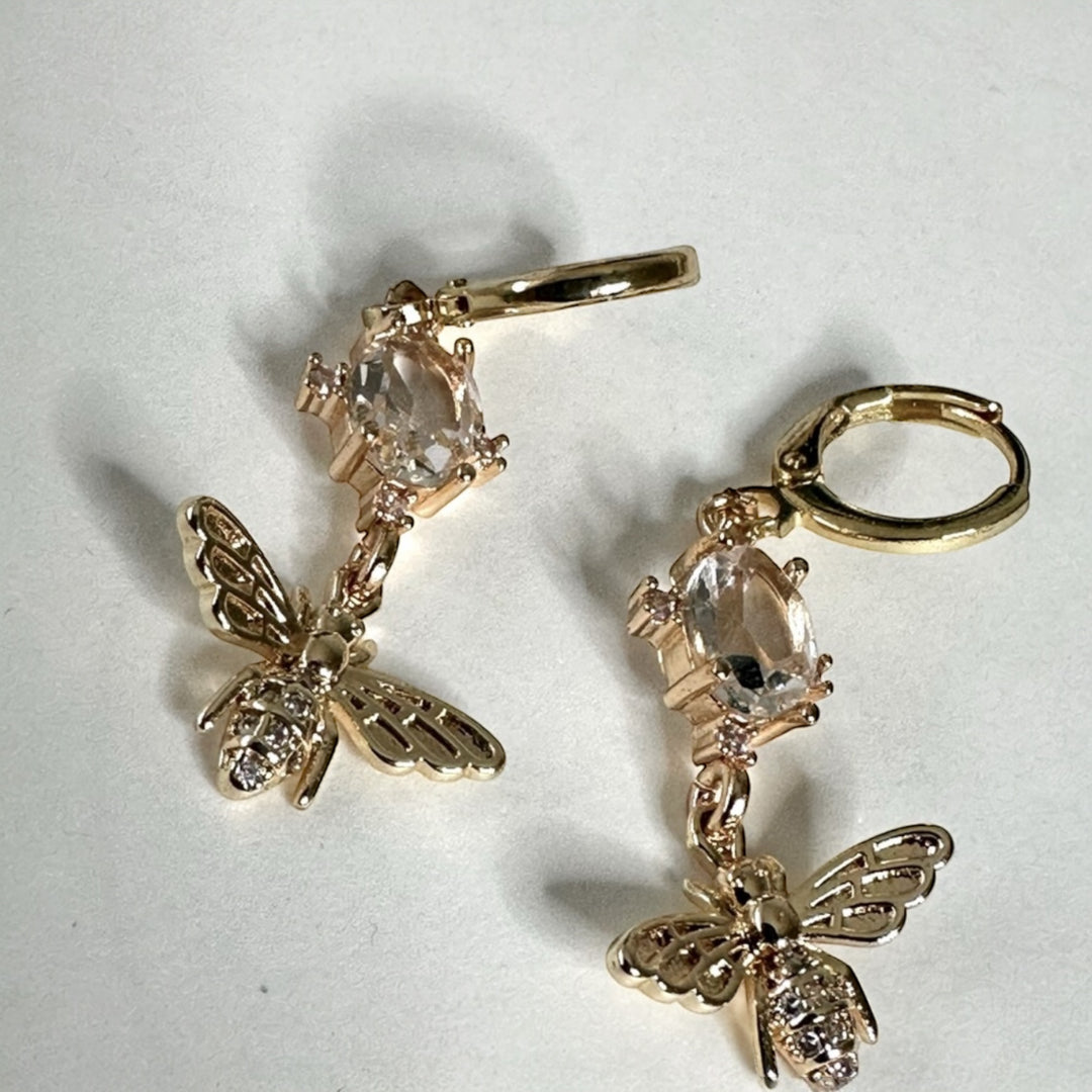 CZ Bee Earrings