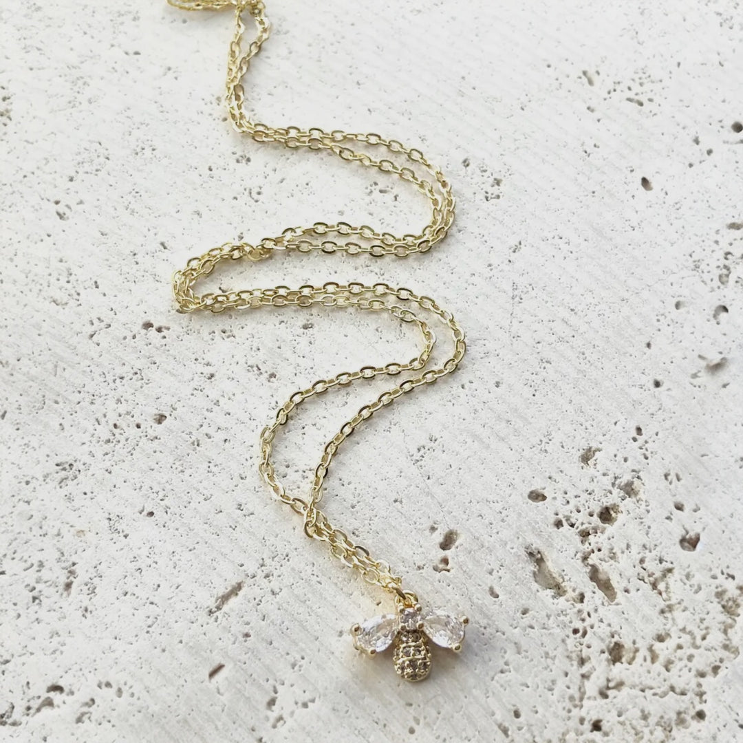 CZ Bee Necklace