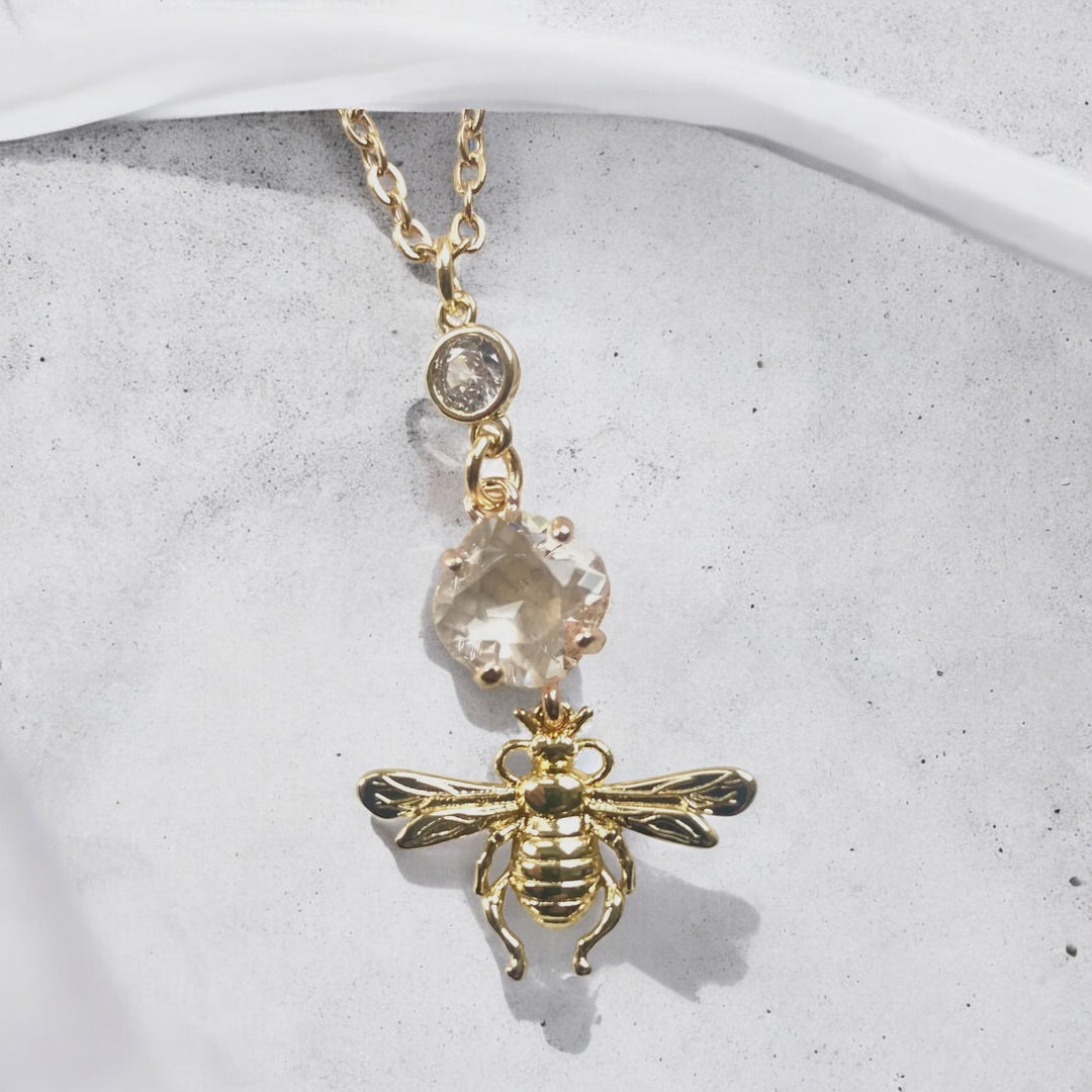 Crystal Bee Necklace