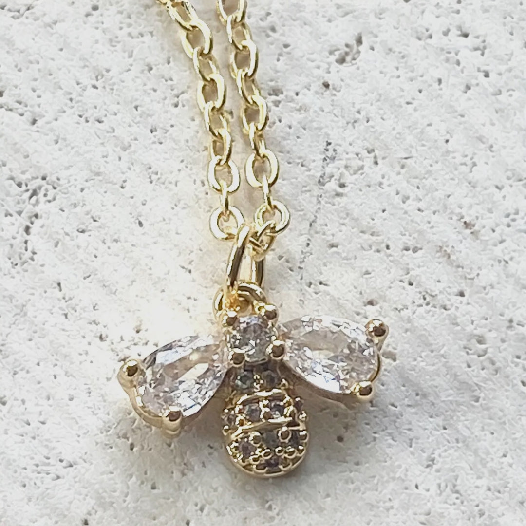 CZ Bee Necklace
