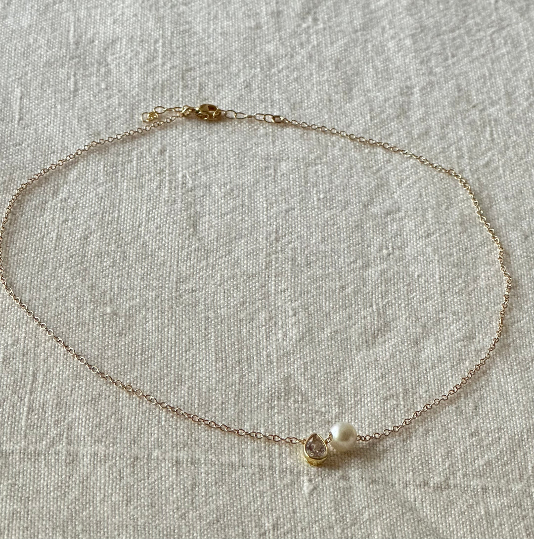 Pearl CZ Necklace