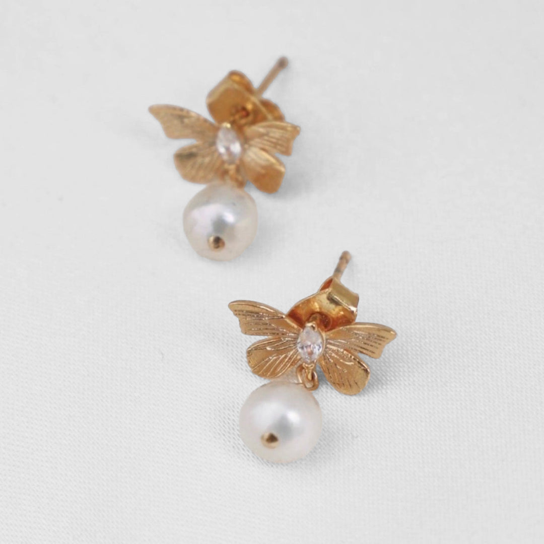 Butterfly Pearl Studs