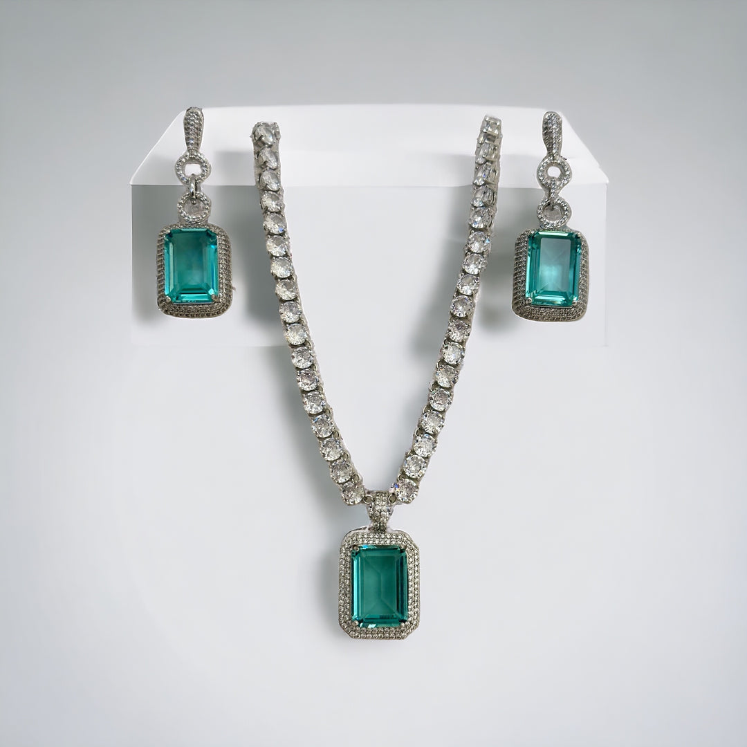 Emerald Tennis Necklace Set