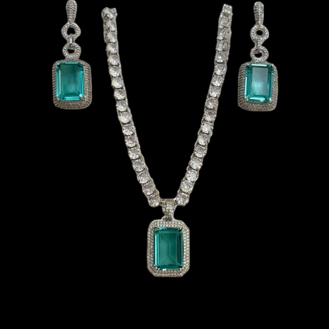 Emerald Tennis Necklace Set