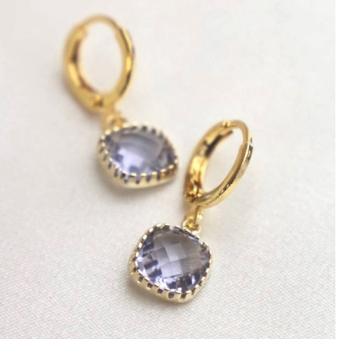 Lavender Square Earrings