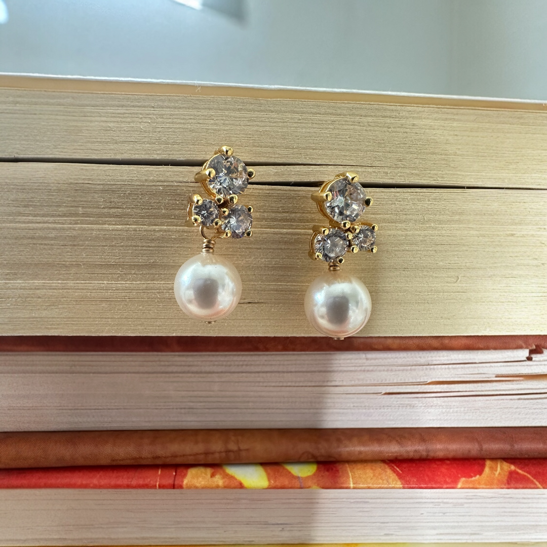 CZ Pearl Stud