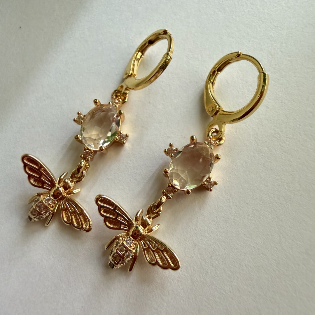 CZ Bee Earrings