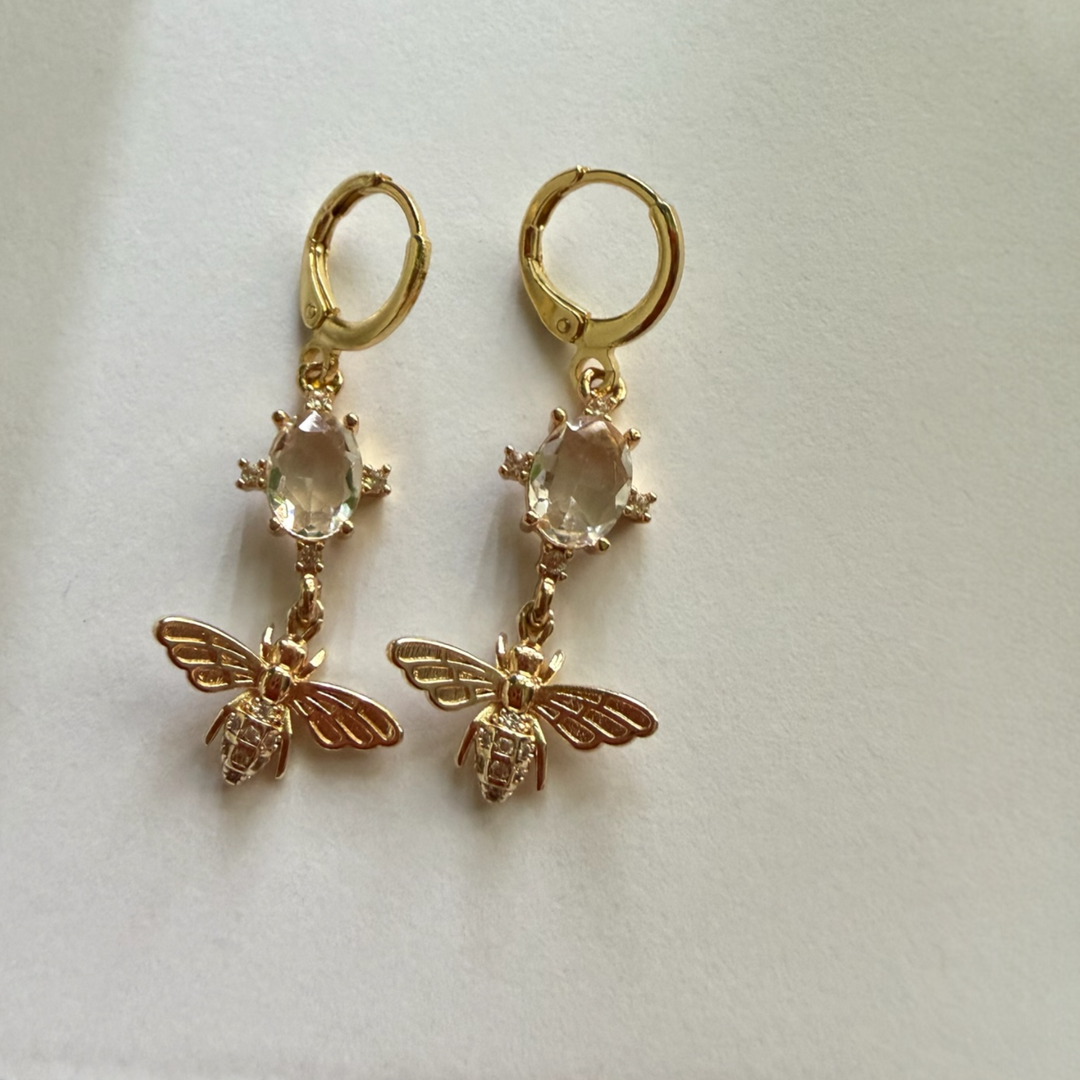 CZ Bee Earrings