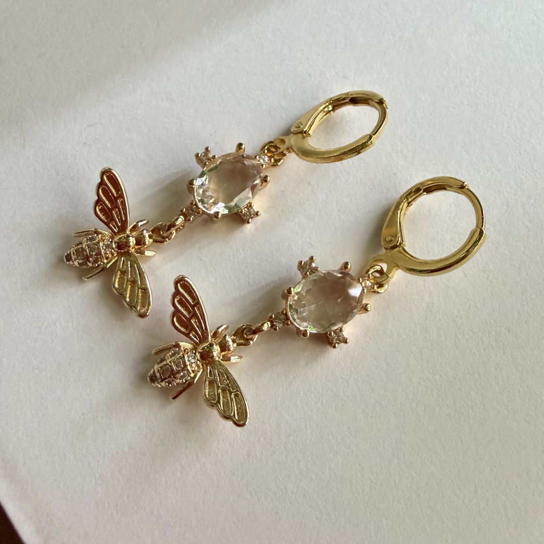 CZ Bee Earrings