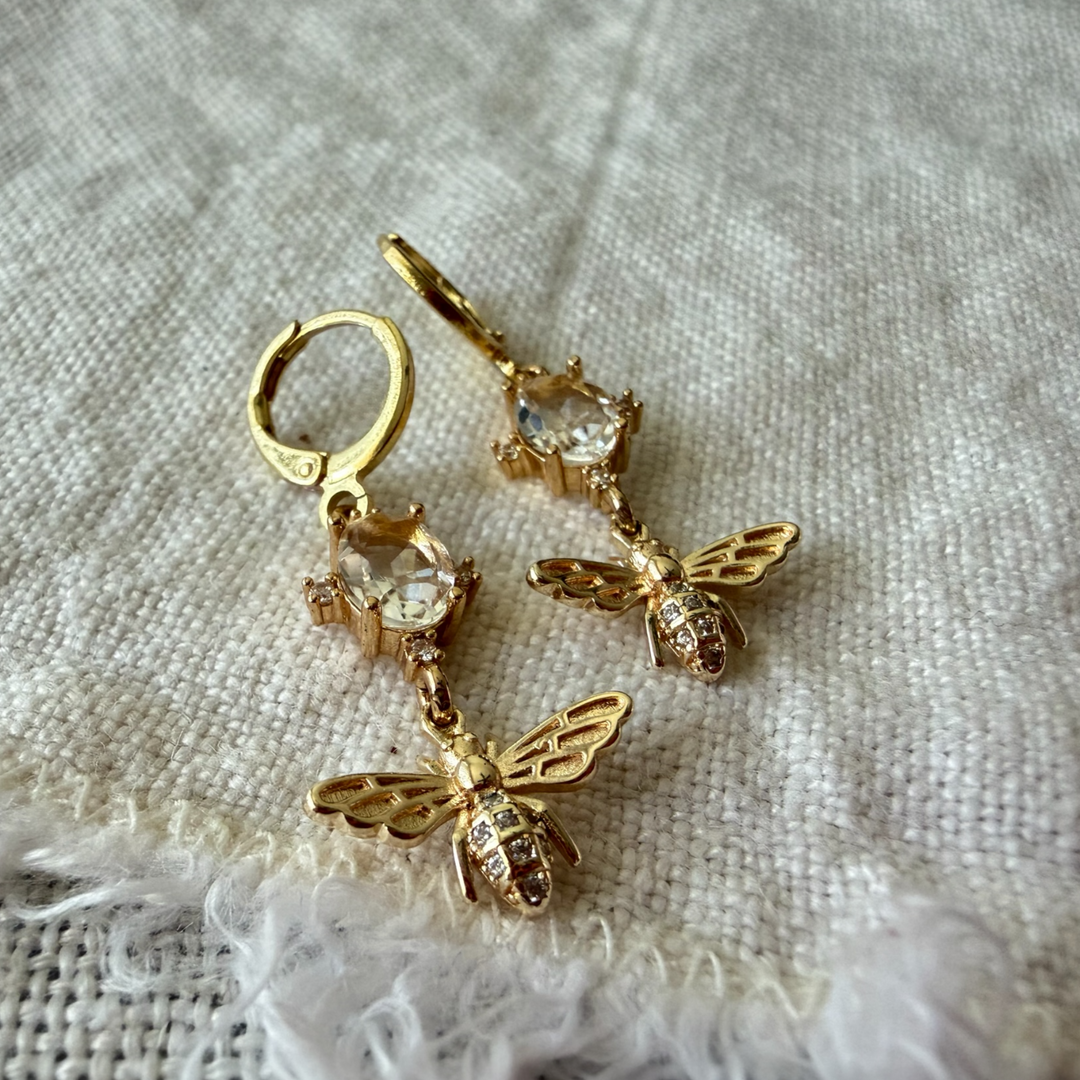 CZ Bee Earrings
