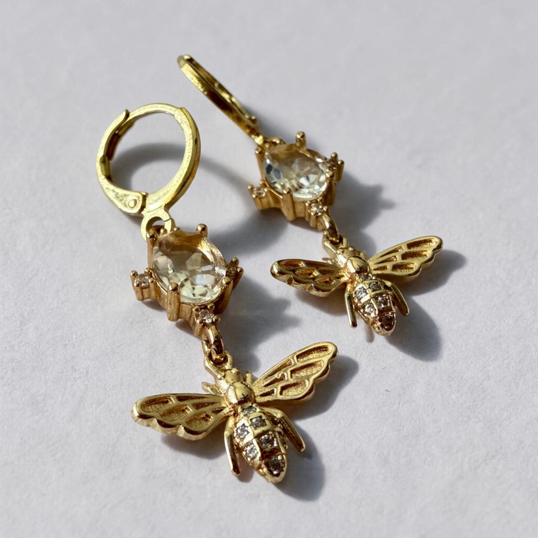 CZ Bee Earrings